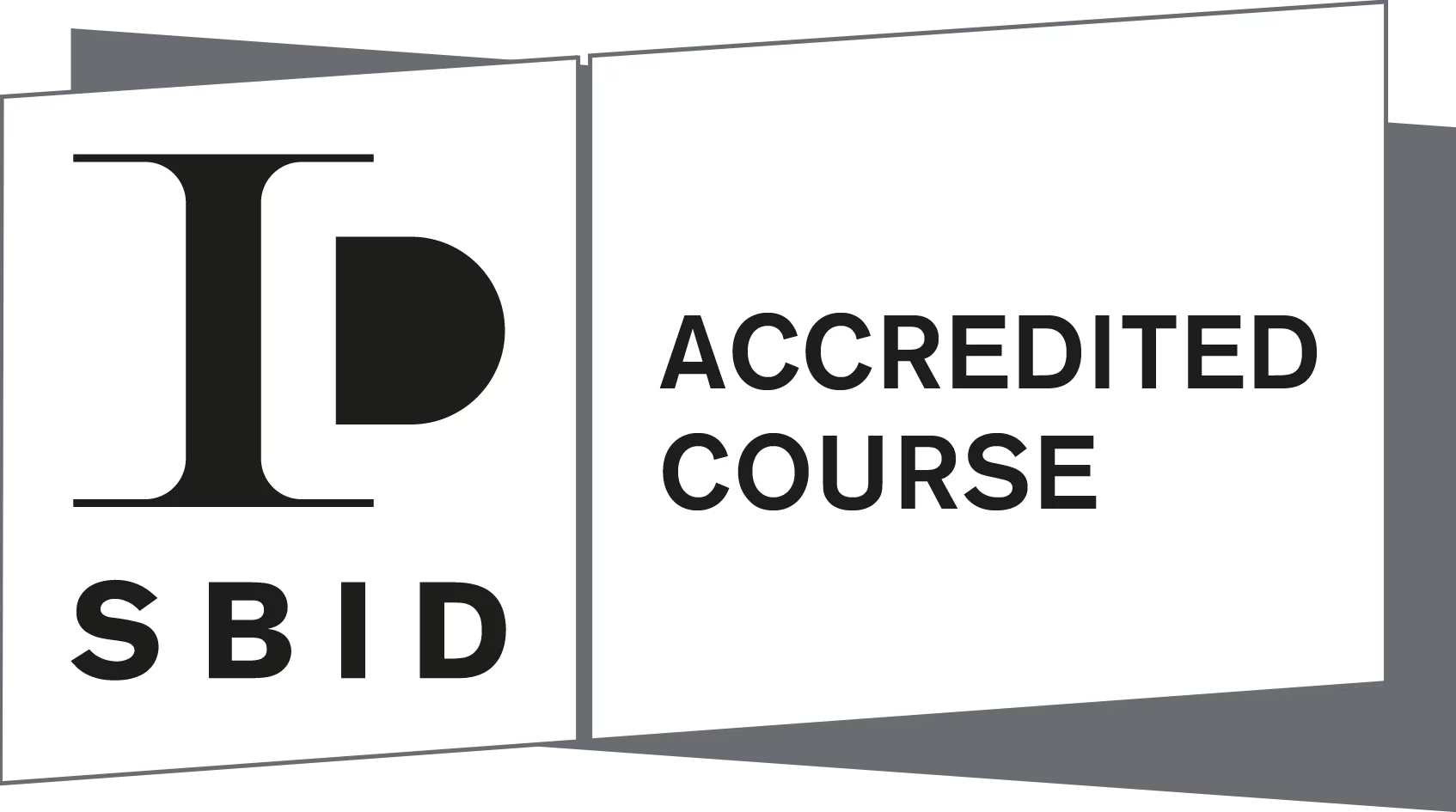 SBID Accredited Course Logo Landscape WHITE